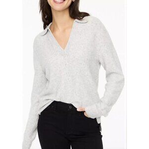 J.Crew Extra-Soft Gray Collared Pullover Sweater Long Sleeve Womens Size S